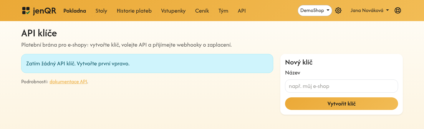 API klíče